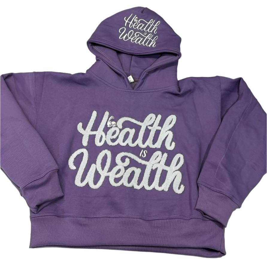 Health is Wealth Hoodie Purple